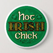 Irisches heißes Küken (runder Knopf) Button (Vorderseite)
