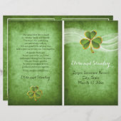 Irisches Hochzeitsprogramm für Klee und Schleier (Vorne/Hinten)