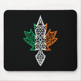 Irisches kanadisches Ahornblatt - Schwarzes Mousepad