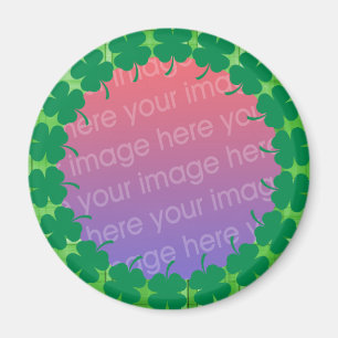 irisches Karo 4-Blatt-Kleeblatt-Fotorahmen Magnet