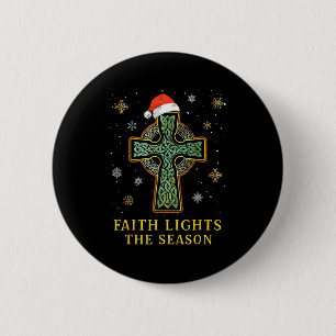 Irisches keltisches Kreuzknoten-Christentum-Santa- Button