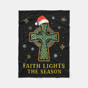 Irisches keltisches Kreuzknoten-Christentum-Santa- Fleecedecke