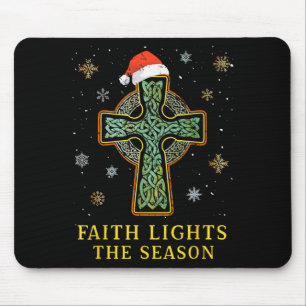 Irisches keltisches Kreuzknoten-Christentum-Santa- Mousepad