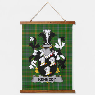 Irisches Kennedy oder O_Kennedy Wappen Familienwap Wandteppich Mit Holzrahmen