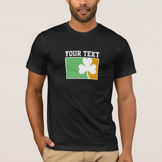 Irisches Kleeblatt benutzerdefinierbar T-Shirt (Vorderseite)
