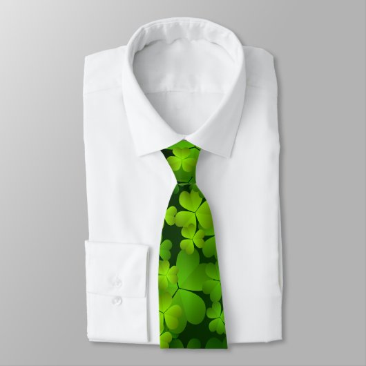 Irisches Kleeblatt Doppelseitige Krawatte (Gebunden)