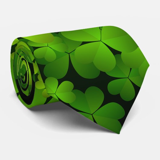 Irisches Kleeblatt Doppelseitige Krawatte (Gerollt)