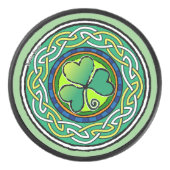 irisches Kleeblatt Eishockey Puck (Vorderseite)