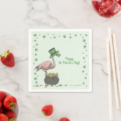 Irisches Kleeblatt Flamingo St. Patrick’s Day Part Serviette (Beispiel)