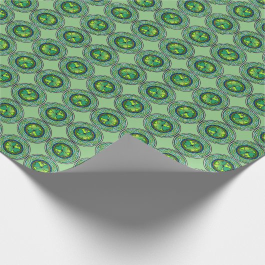 irisches Kleeblatt Geschenkpapier (Ecke)