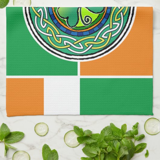 irisches Kleeblatt Geschirrtuch (Gefaltet)