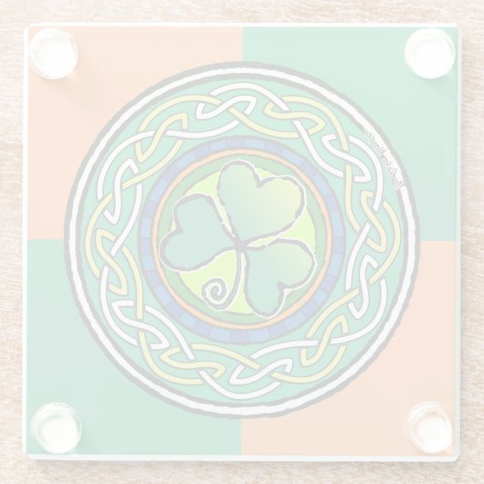 irisches Kleeblatt Glasuntersetzer (Rückseite)