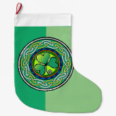 irisches Kleeblatt Großer Weihnachtsstrumpf (Vorderseite)