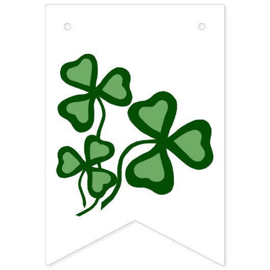 Irisches Kleeblatt, grünes Klee, 2 grünes Kleeblat Wimpelkette (Zweite Fahne)