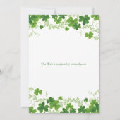 Irisches Kleeblatt, Hochzeitskleid Brautparty Einl Einladung (Rückseite)