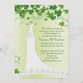 Irisches Kleeblatt, Hochzeitskleid Brautparty Einladung (Vorne/Hinten)