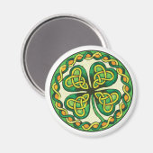 Irisches Kleeblatt in keltischen Knochen Magnet (Vorderseite/Rückseite)