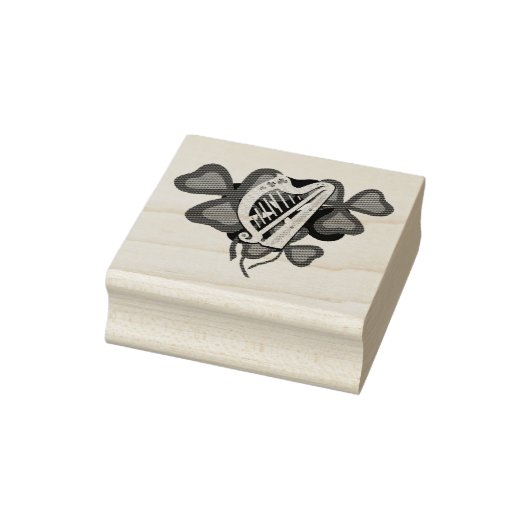 Irisches Kleeblatt, irische Harfe, irisches Klee Gummistempel (Stempel)