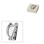 Irisches Kleeblatt, irische Harfe, irisches Klee - Gummistempel (Stempel)