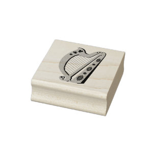 Irisches Kleeblatt, irische Harfe, irisches Klee - Gummistempel