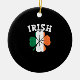 Irisches Kleeblatt Irland Flagge St. Patrick Tag V Keramik Ornament
