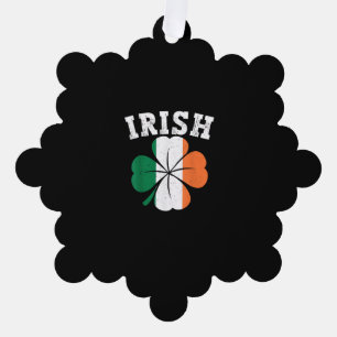 Irisches Kleeblatt Irland Flagge St. Patrick Tag V Ornament Karte