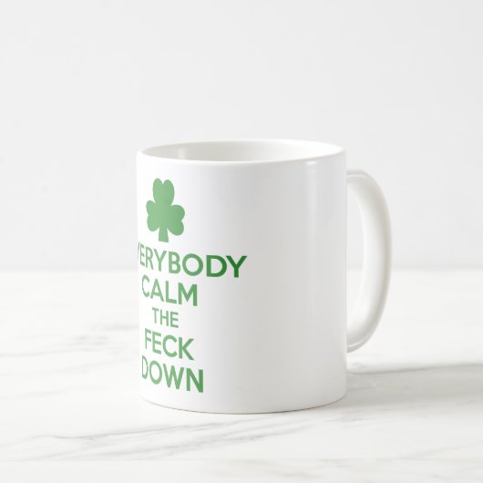 Irisches Kleeblatt Kaffeetasse (VorderseiteRechts)