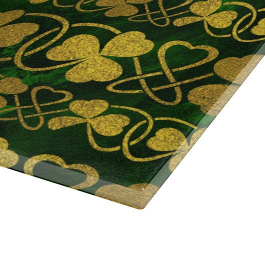 Irisches Kleeblatt - Klee-Gold und grünes Muster Schneidebrett (Ecke)
