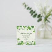 Irisches Kleeblatt (Klee) Quadratische Visitenkarte (Stehend Vorderseite)