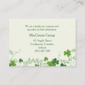 Irisches Kleeblatt (Klee) Visitenkarte (Rückseite)