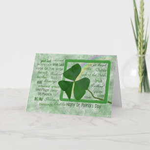 Irisches Kleeblatt mit Regenbogen für St. Patrick' Karte