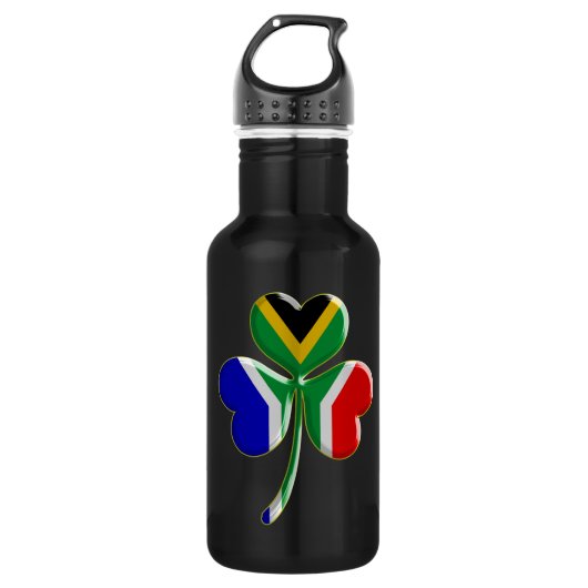Irisches Kleeblatt mit südafrikanischer Flagge Trinkflasche (Vorderseite)