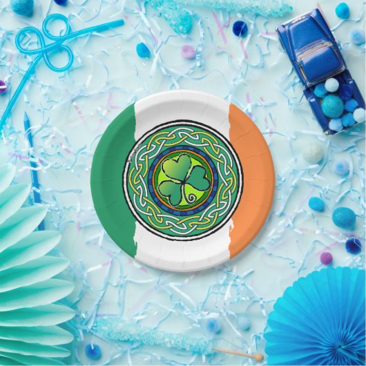 irisches Kleeblatt Pappteller (Party)