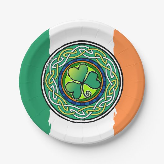 irisches Kleeblatt Pappteller (Vorderseite)