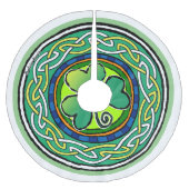 irisches Kleeblatt Polyester Weihnachtsbaumdecke (Vorderseite)