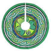 irisches Kleeblatt Polyester Weihnachtsbaumdecke (Vorderseite)