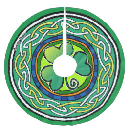 irisches Kleeblatt Polyester Weihnachtsbaumdecke