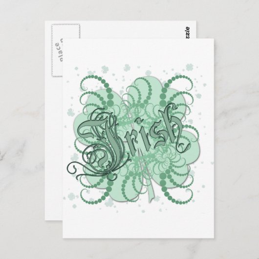 irisches Kleeblatt Postkarte (Vorne/Hinten)