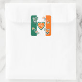 irisches Kleeblatt Quadratischer Aufkleber (Tasche)