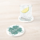 irisches Kleeblatt Sandstein Untersetzer (Seite)