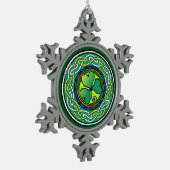 irisches Kleeblatt Schneeflocken Zinn-Ornament (Links)