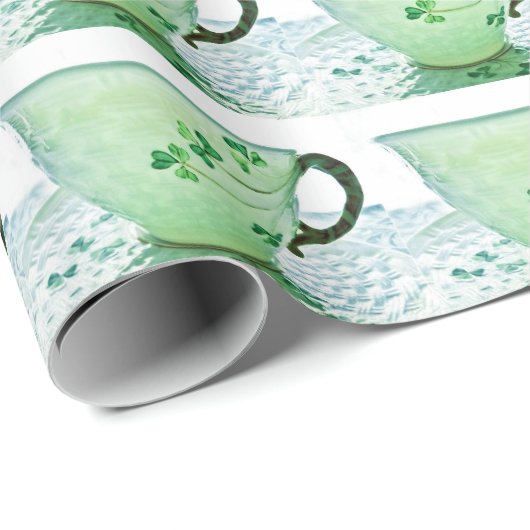 Irisches Kleeblatt-Tee-Schalen-Verpackungs-Papier Geschenkpapier (Rolleneckpunkt)