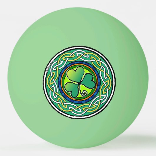 irisches Kleeblatt Tischtennisball (Vorderseite)