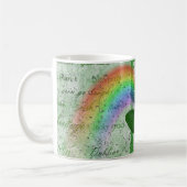 Irisches Kleeblatt und Regenbogen in Regen Kaffeetasse (Links)