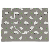 Irisches Kleeblatt-und Schaf-Muster Große Geschenktüte (Vorderseite)