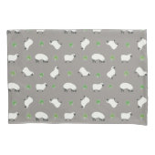 Irisches Kleeblatt-und Schaf-Muster Kissenbezug (Vorderseite-Links)