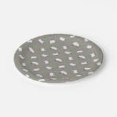 Irisches Kleeblatt-und Schaf-Muster Pappteller (Schrägansicht)