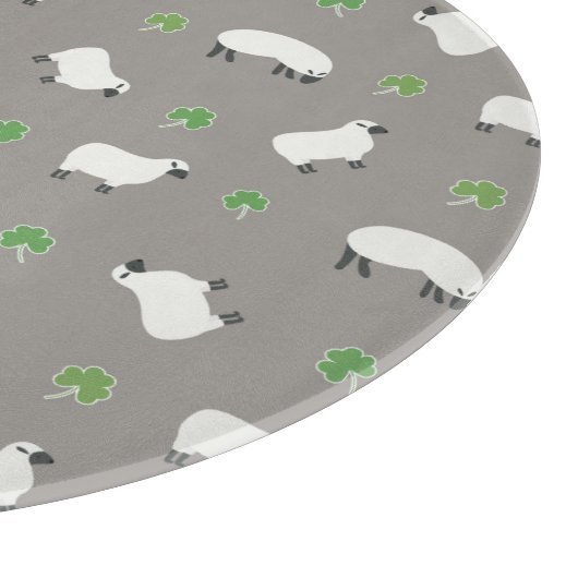 Irisches Kleeblatt-und Schaf-Muster Schneidebrett (Ecke)