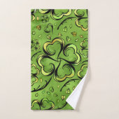 Irisches Kleeblatt Vierblatt Lucky Clover Pattern Badhandtuch Set (Handtuch)