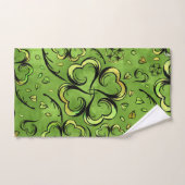 Irisches Kleeblatt Vierblatt Lucky Clover Pattern Badhandtuch Set (Handtuch)